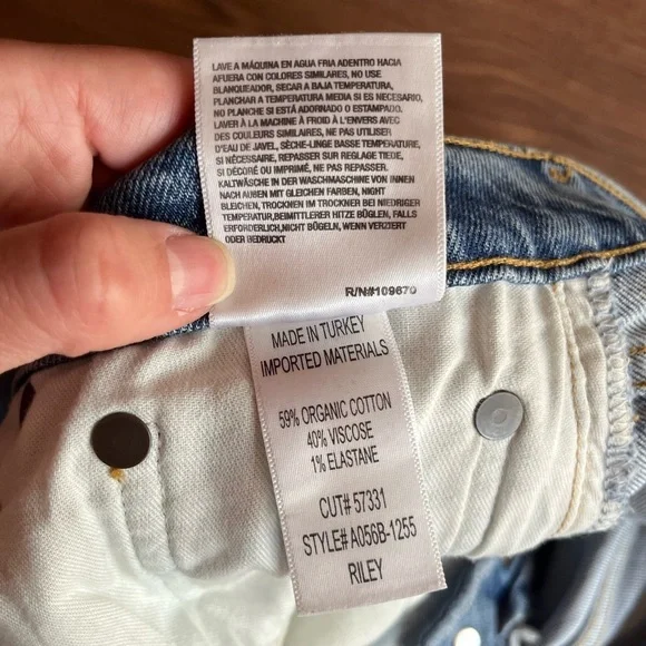 👖 AGOLDE Riley Ripped Lightwash Denim Jeans – Size 32 - Picture 11 of 12